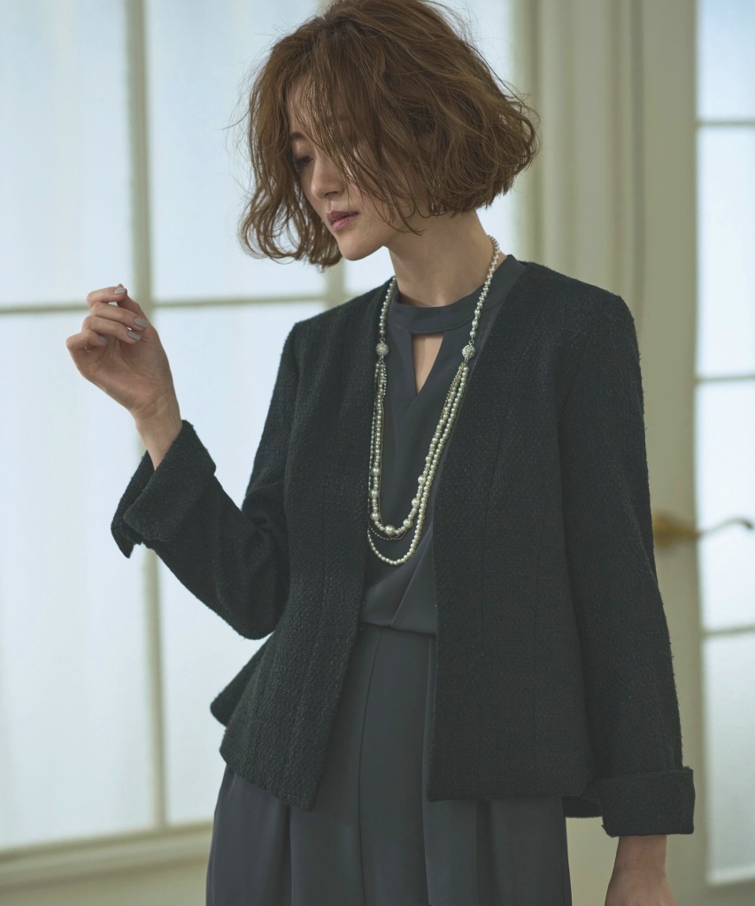 楽天市場】【S〜3L】ノーカラージャケット＆オールインワンスーツ