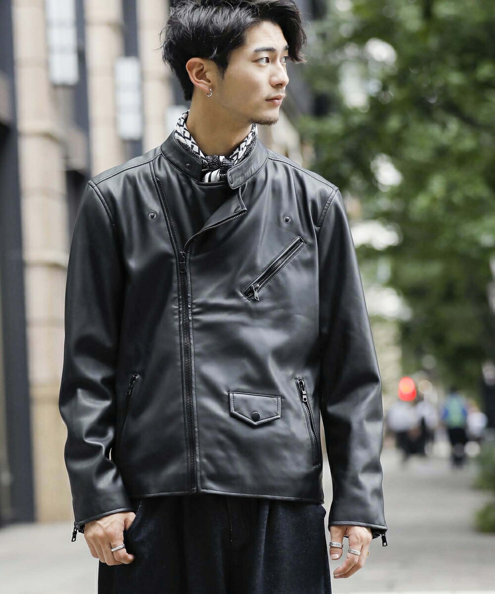 楽天市場】【LondonDenim】フェイクレザー/シングルライダース