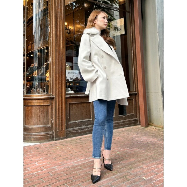 楽天市場】スリットスリーブファーカラーコート／リップサービス