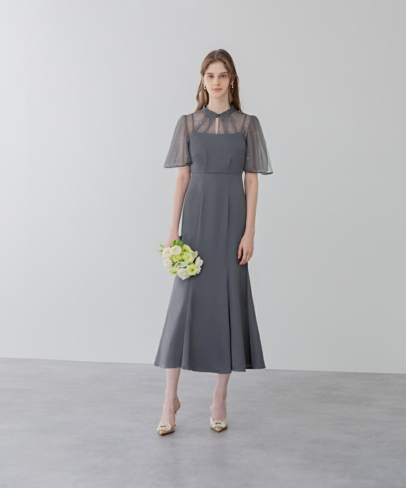 楽天市場】パールパイピングボレロ付き2wayマーメイドフレアロング