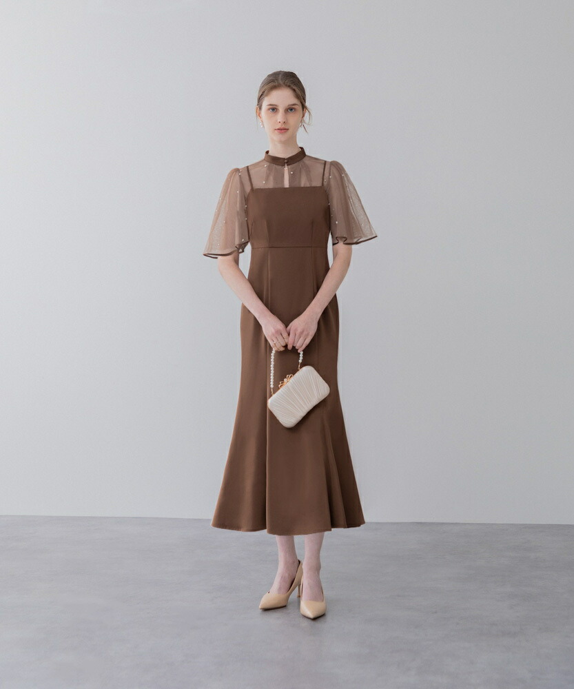 楽天市場】パールパイピングボレロ付き2wayマーメイドフレアロング