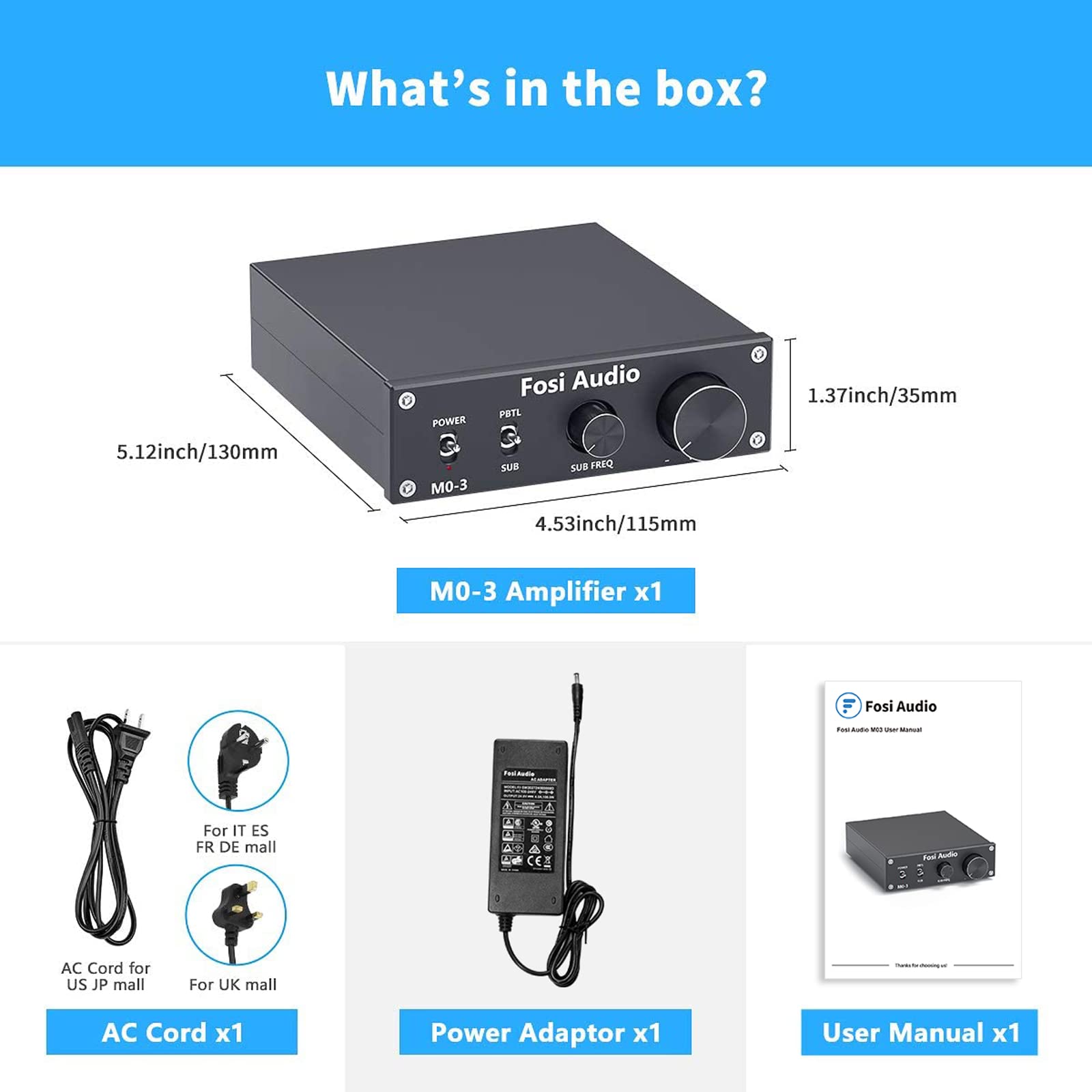 楽天市場】【送料無料】Fosi Audio M03 サブウーファーアンプ 200W