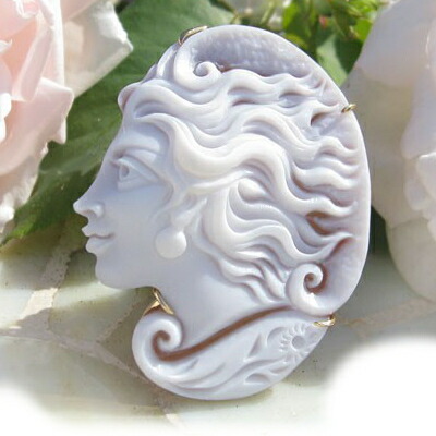 楽天市場】カメオブローチPatrizia Parlati作 シェルカメオK18