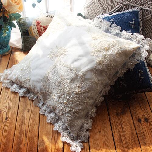 楽天市場】【 レースクッションカバー 45x45 刺繍 】 送料無料