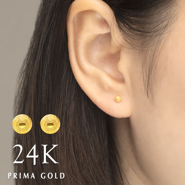 楽天市場】（即日お届け）純金 スタッドピアス レディース 女性