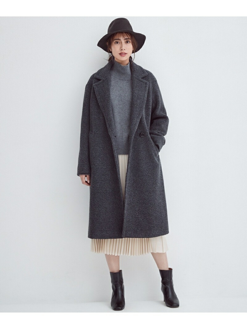 未使用 タグ付き】23区ボアジャージ ドロップショルダーコート テディベア