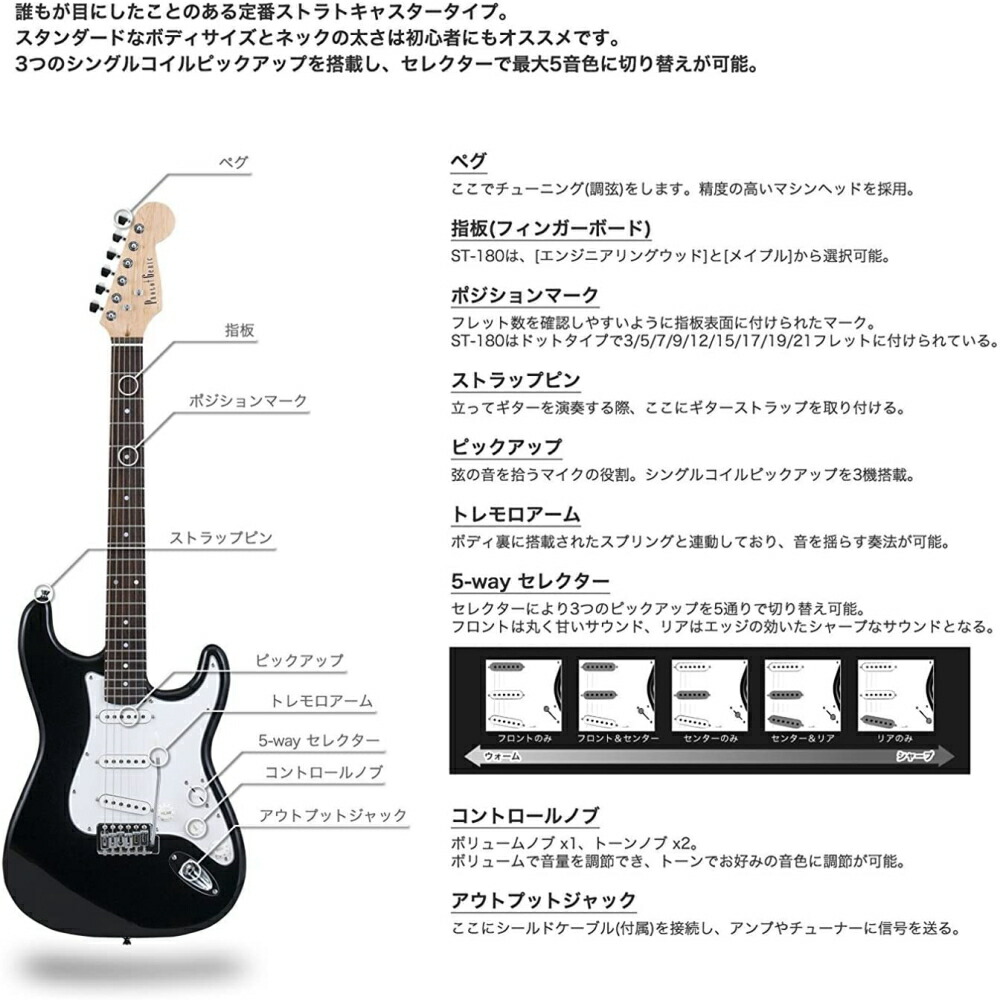 楽天市場】Photogenic フォトジェニック エレキギター 初心者入門