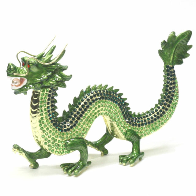 楽天市場】龍の置物 風水 緑龍 置物 大サイズ 最大長さ約21cm 緑龍
