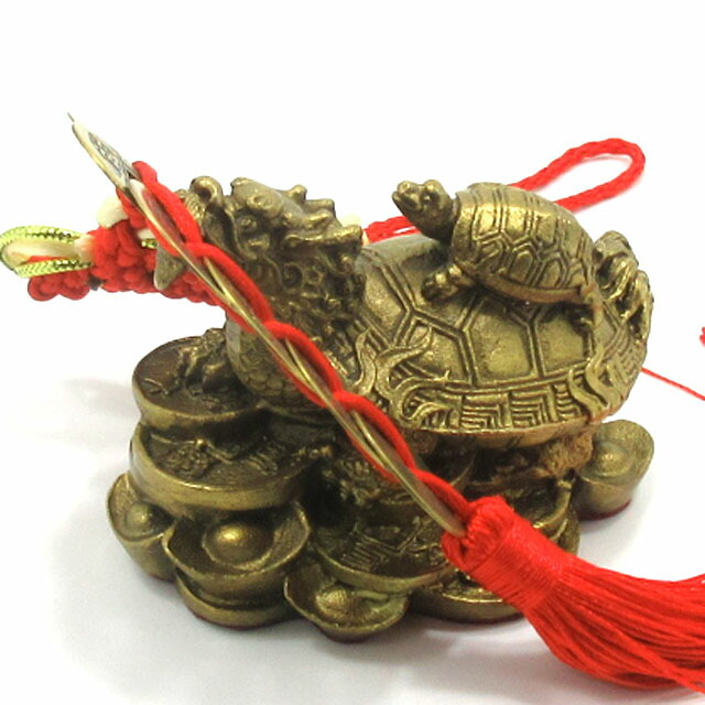 楽天市場】ロングイ 風水 置物 龍亀 最大長さ約7cm 銅製 六帝銭付き