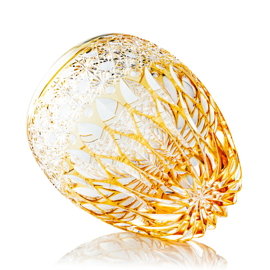 ガラス専門店 │ 江戸切子 │ 鍋谷 聰 │ ロック蓮華 黄 – TSUCHI-YA