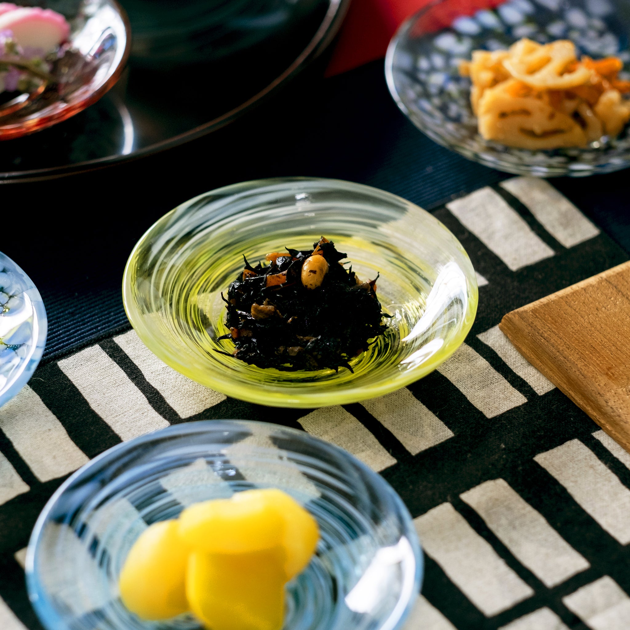 津軽びいどろ 色色豆皿 菜の花 | 黄色のおしゃれなガラスの小皿