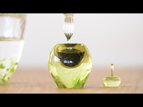 津軽びいどろ ちいさな林檎 青 ガラスペン細 ペン先細 | ギフトにも