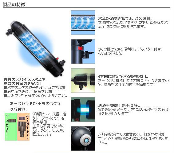 カミハタ殺菌灯 ターボツイストZ 18W | 熱帯魚・水槽・飼育セット