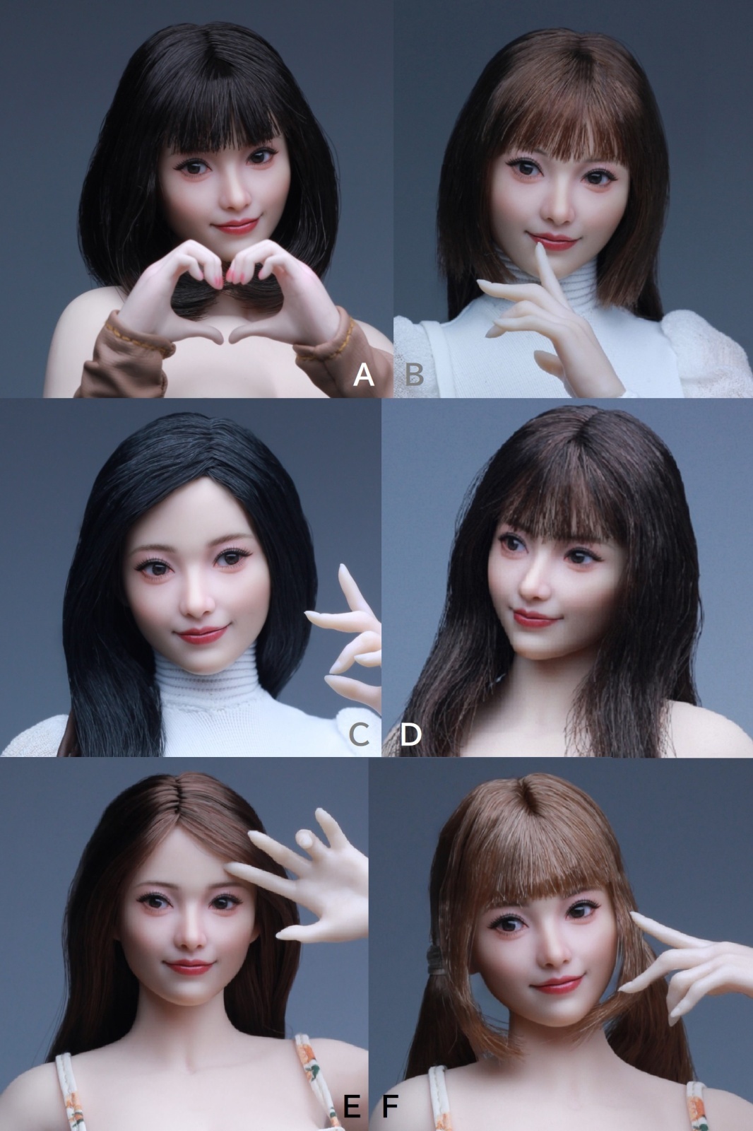 Z6TOYS 1/6 アジア女性 スマイル美人 ヘッド ZC021 A B C D E F Asian