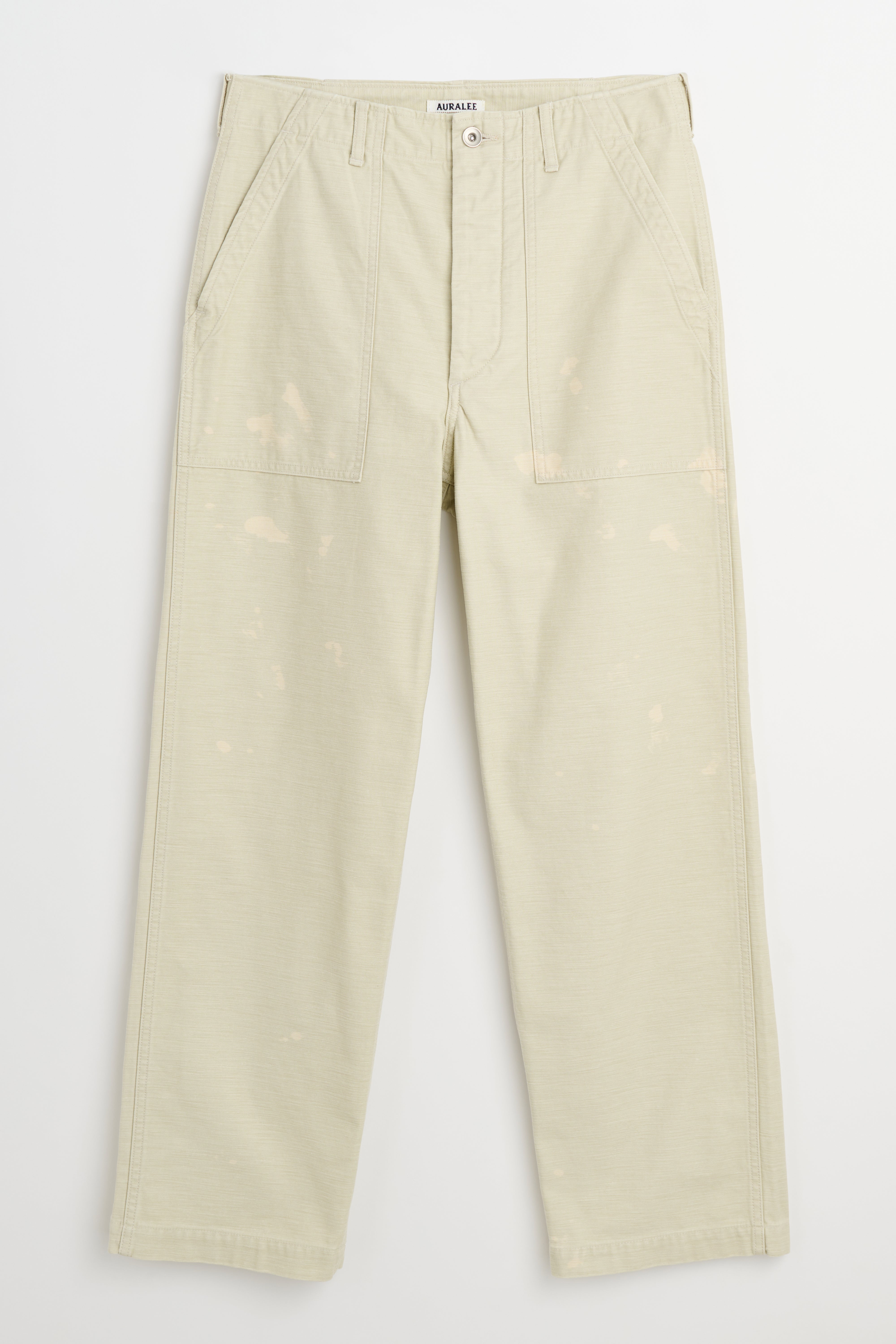 Auralee Washed Baggy Satin Bleached Baker Pants Dusty Ivory – Très