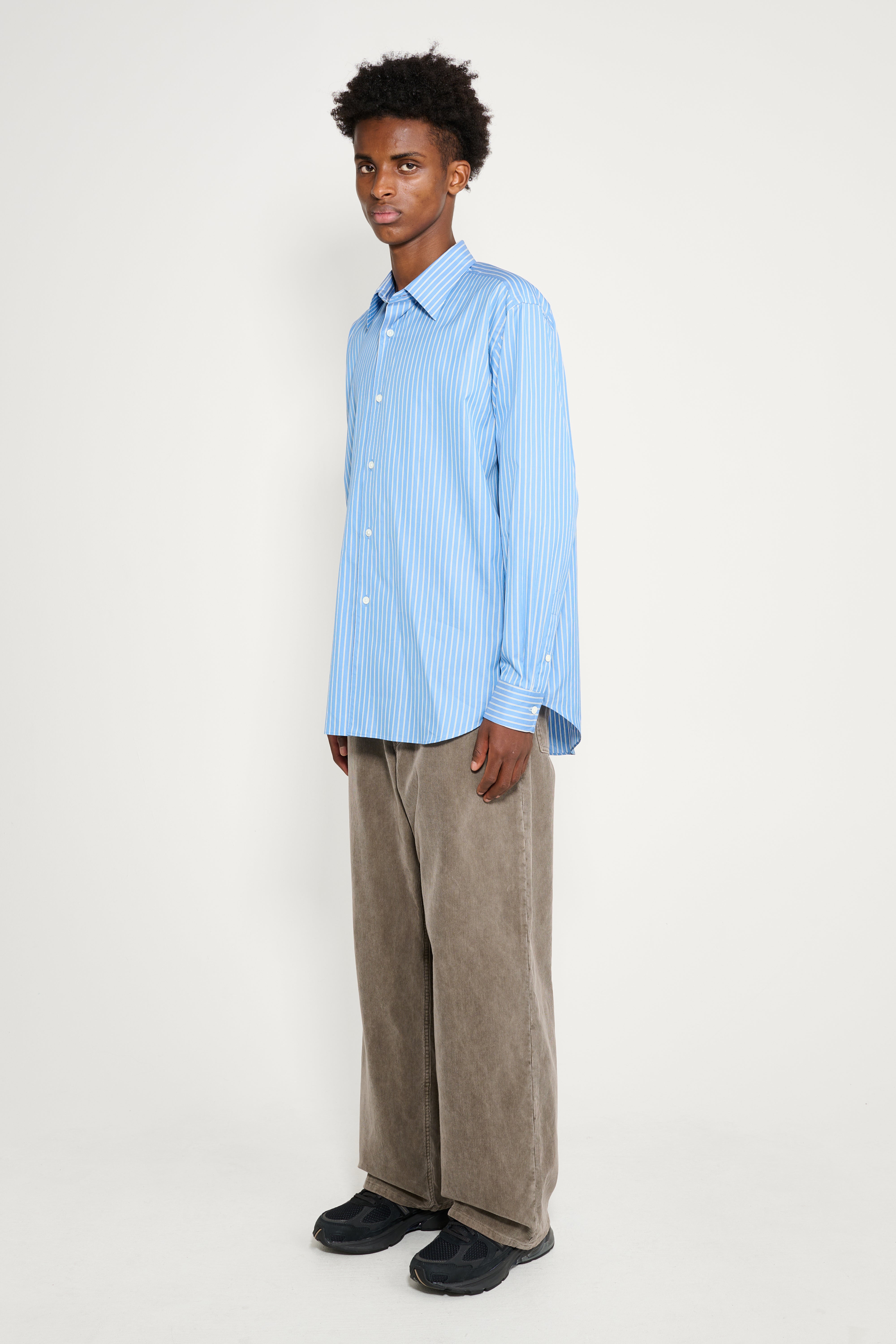 Auralee Pigment Dyed Finx Corduroy Wide 5P Pants Olive Brown