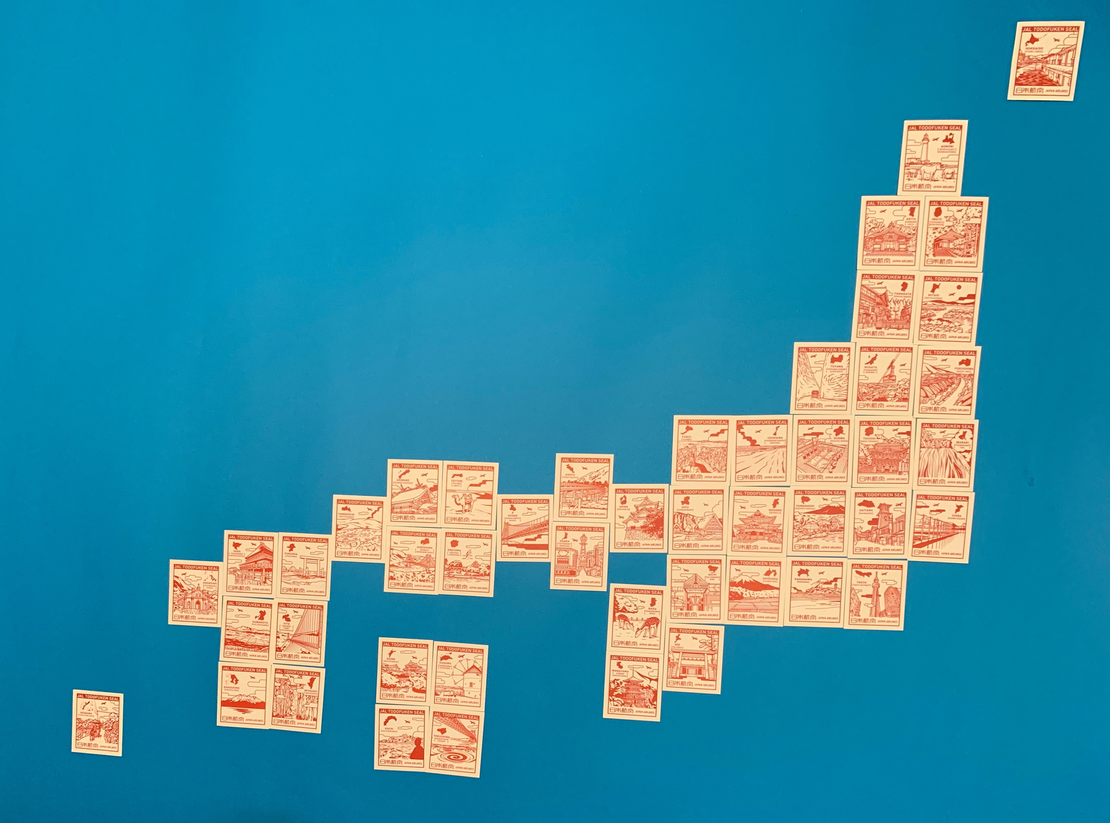 JAL 都道府県シールコンプリート(ファイル未開封)