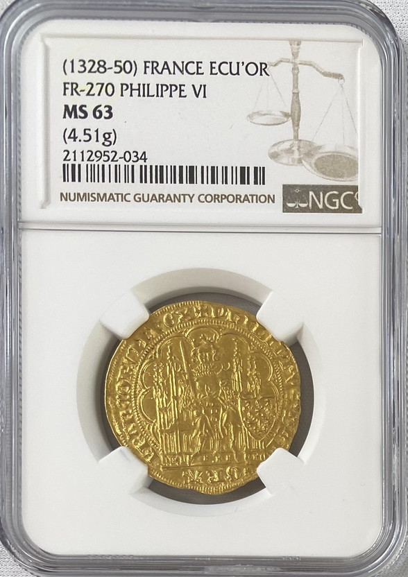 動画あり】アンティークコイン フランス 1328-1350年 フィリップ6世
