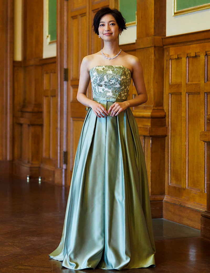 オリーブグリーン エレガントドレス Mサイズ