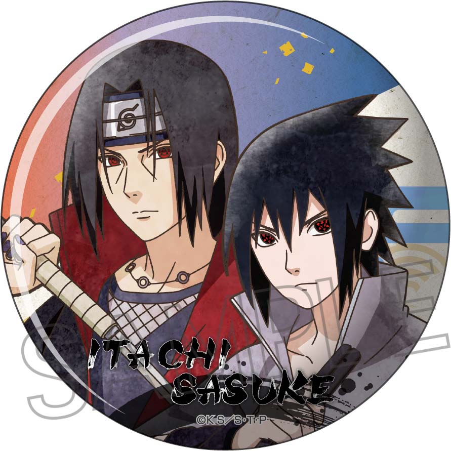 NARUTO ナルト きゃら豆缶バッジ サスケ 2点セット NARUTO-ナルト