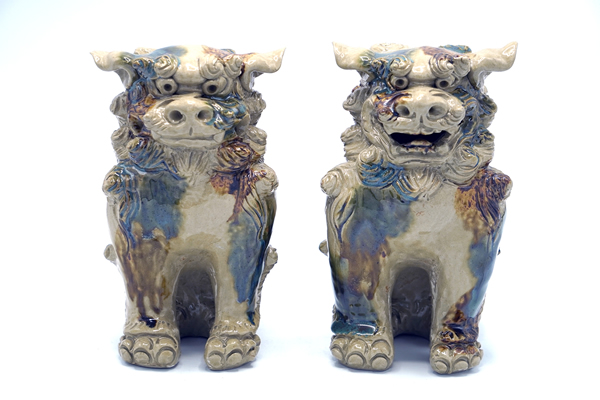 沖縄 壺屋焼 昇 シーサー 名工 小橋川昇 手捻り 手作り 工芸品 沖縄