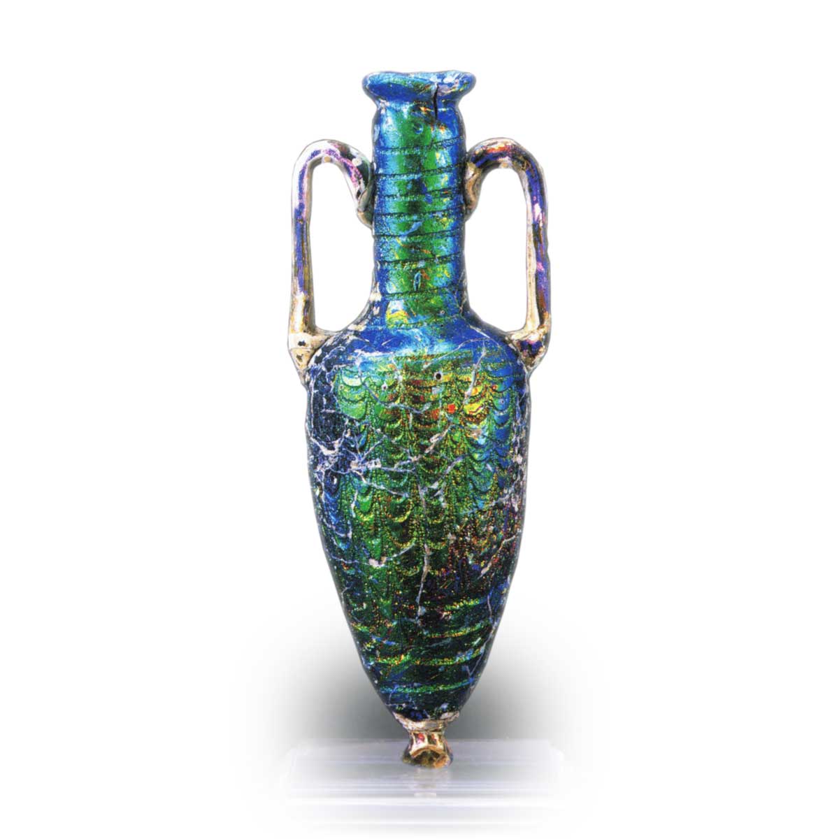 コアガラス両手付尖底壺 | 鶴田 純久の章 お話