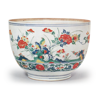 色絵 花鳥文 大深鉢 | 鶴田 純久の章 お話