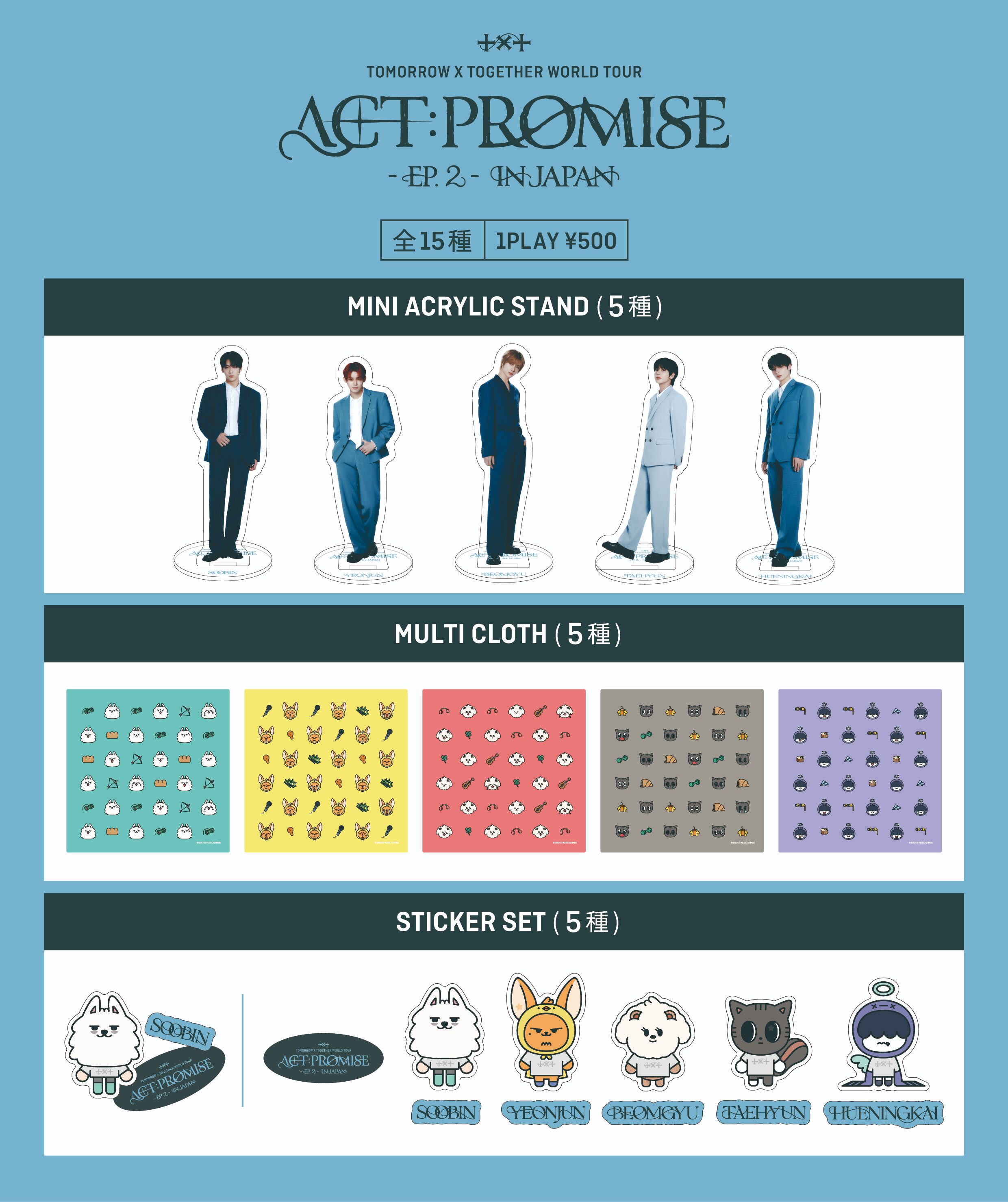 TXT ァンクラブ トレカ FC特典 全員 セット TXT FC継続特典 トレカ5枚