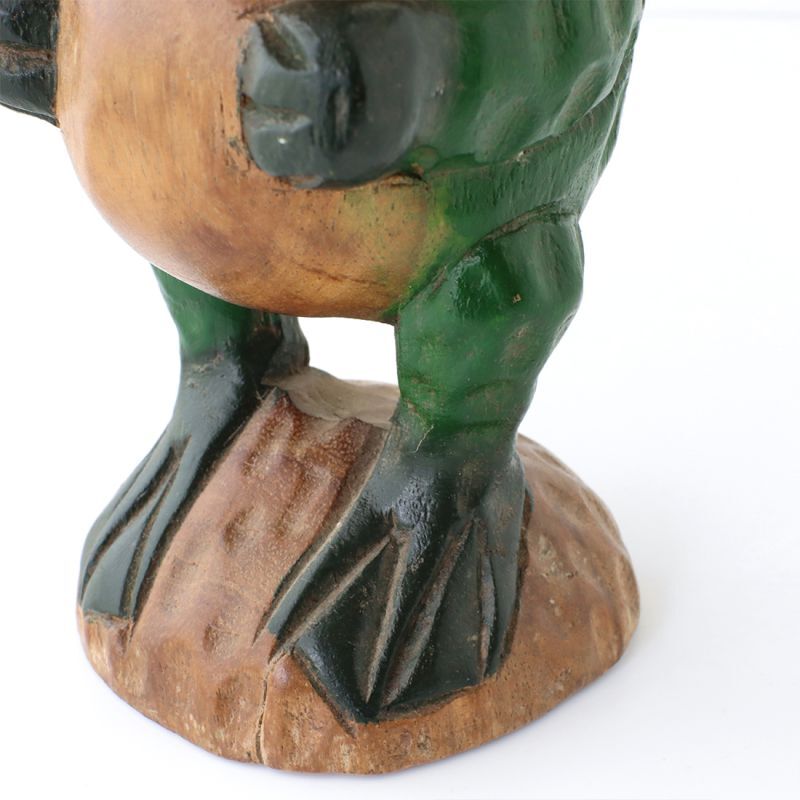 アジアン雑貨 傘持ちカエルさんの木彫り(小)5