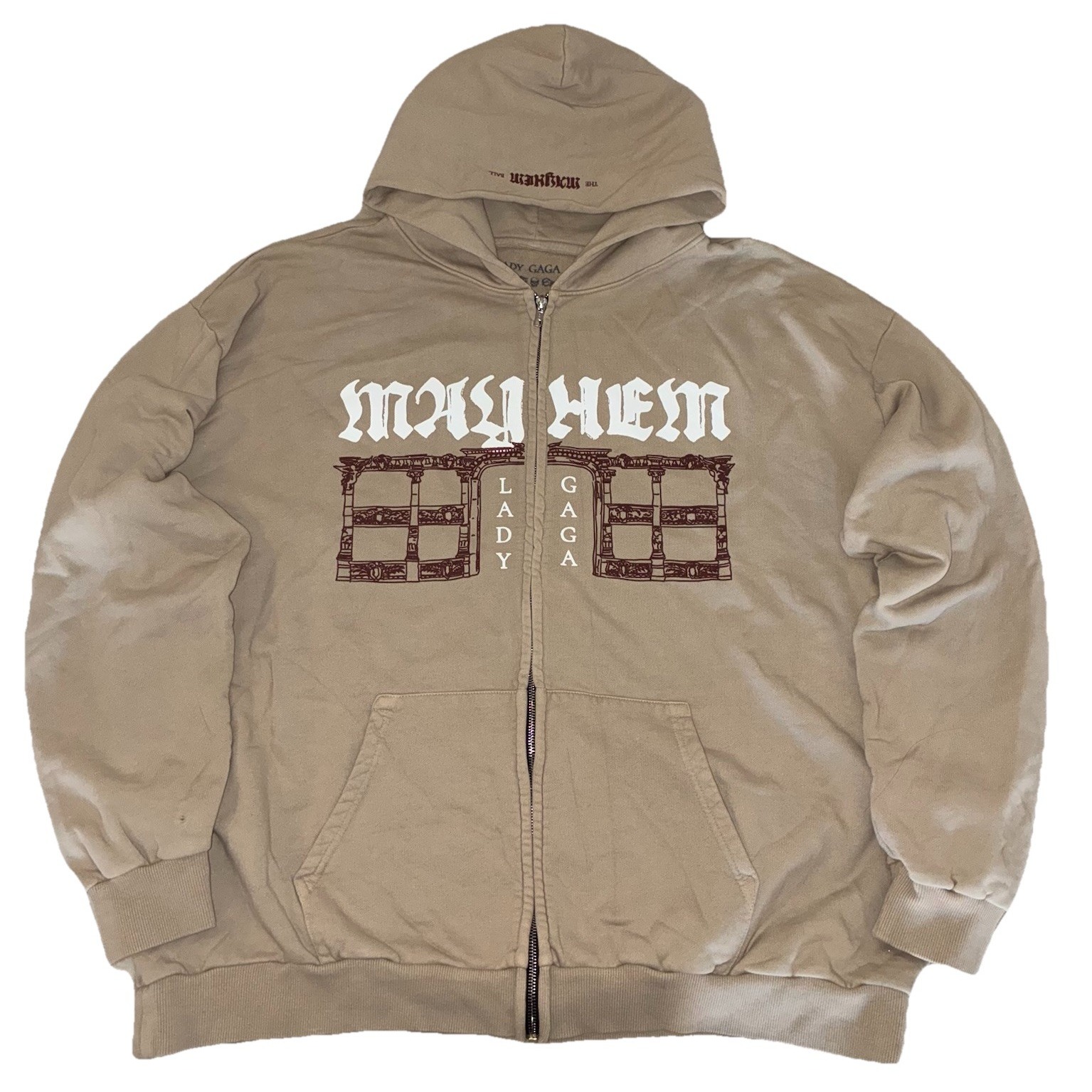 Lady Gaga Opera Haus Hoodie XXL Beige Full Zip Mayhem Ball 2025