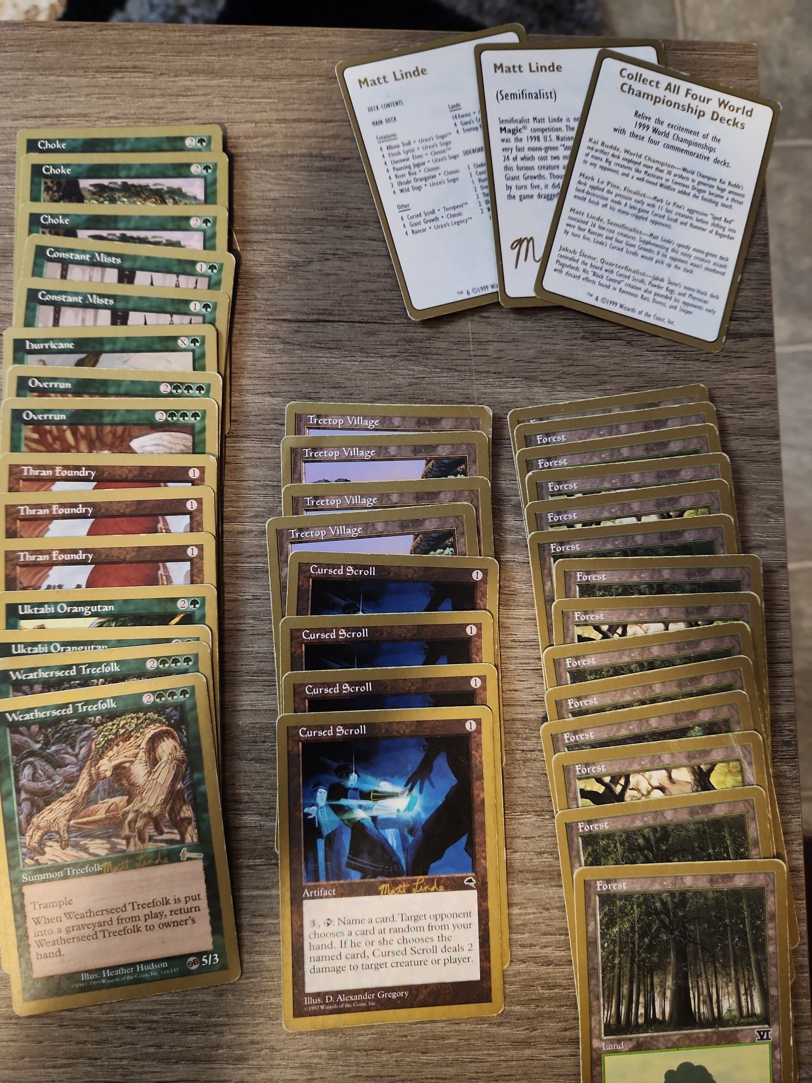 MTG 1999 Matt Linde World championship Deck