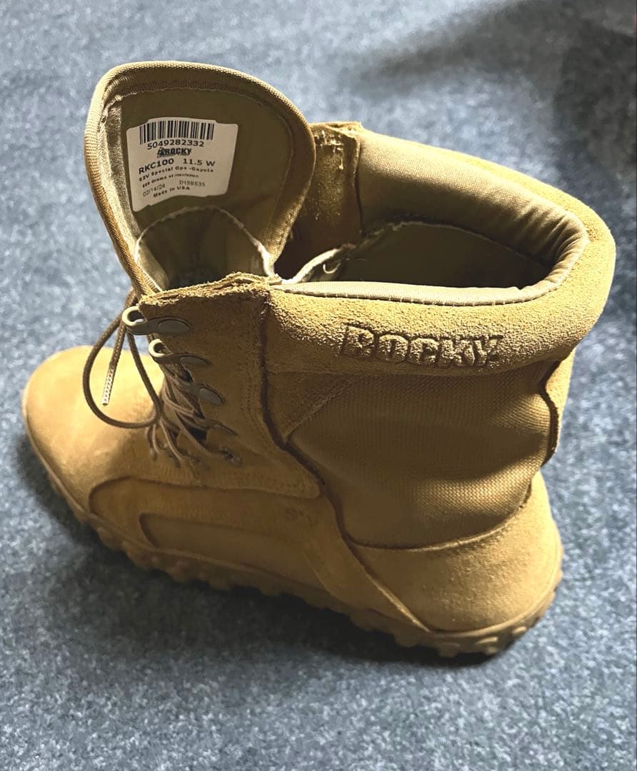 U.S. Military Issue, Unused ROCKY Tactical Boots, Coyote, Measured