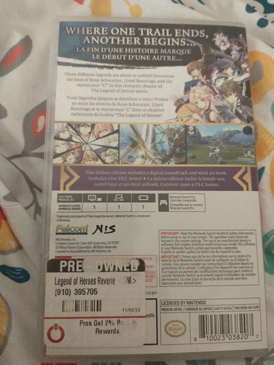 Legend of Heroes The Trails into Reverie for Nintendo Switch