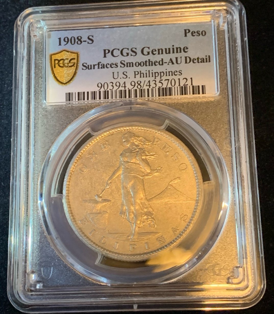 1908-S 年 アメリカ領フィリピン女性立像 火山 乙女PCGS鑑定