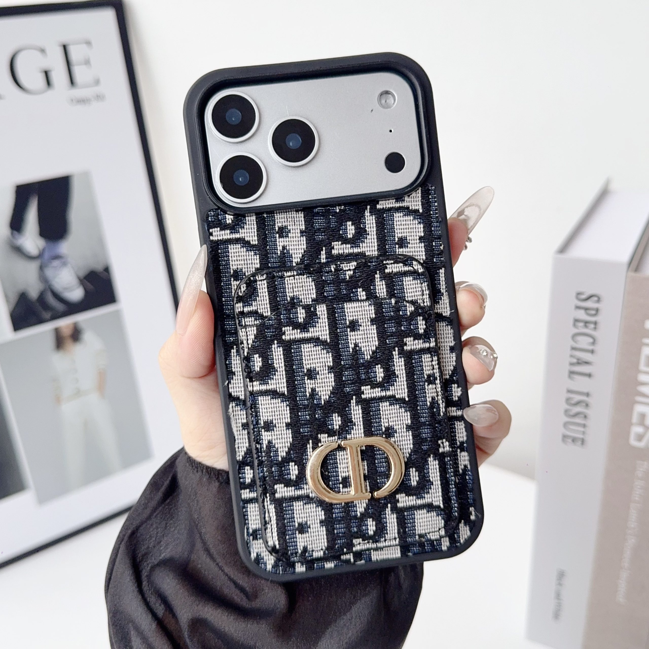 Dior Phone Case Card Holder for iPhone 17 Series