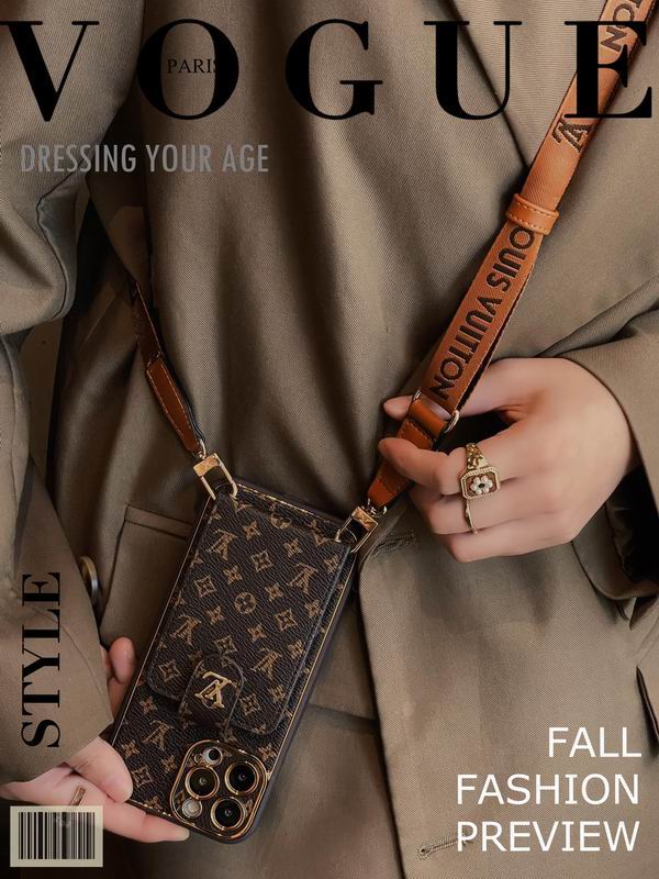 LV Case iPhone 15 Pro Max - Detachable Belt Crossbody Style