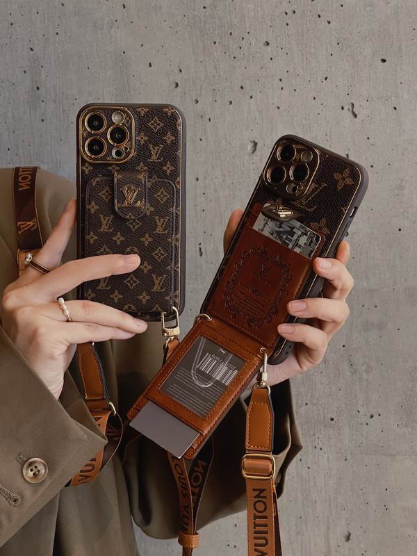 LV Case iPhone 15 Pro Max - Detachable Belt Crossbody Style