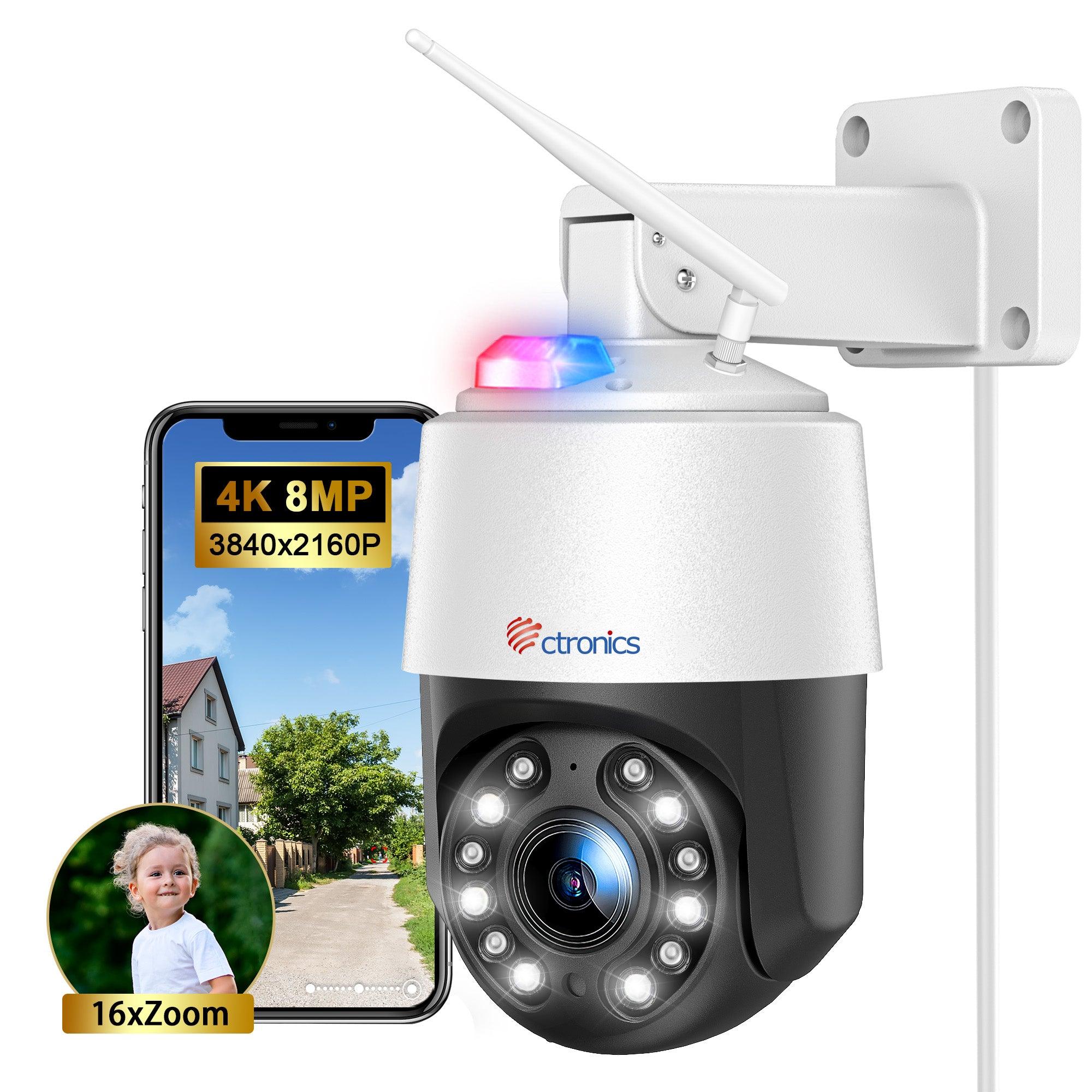 Ctronics 4K 8MP 16X Optical Zoom Outdoor Wi-Fi Camera with 5GHz