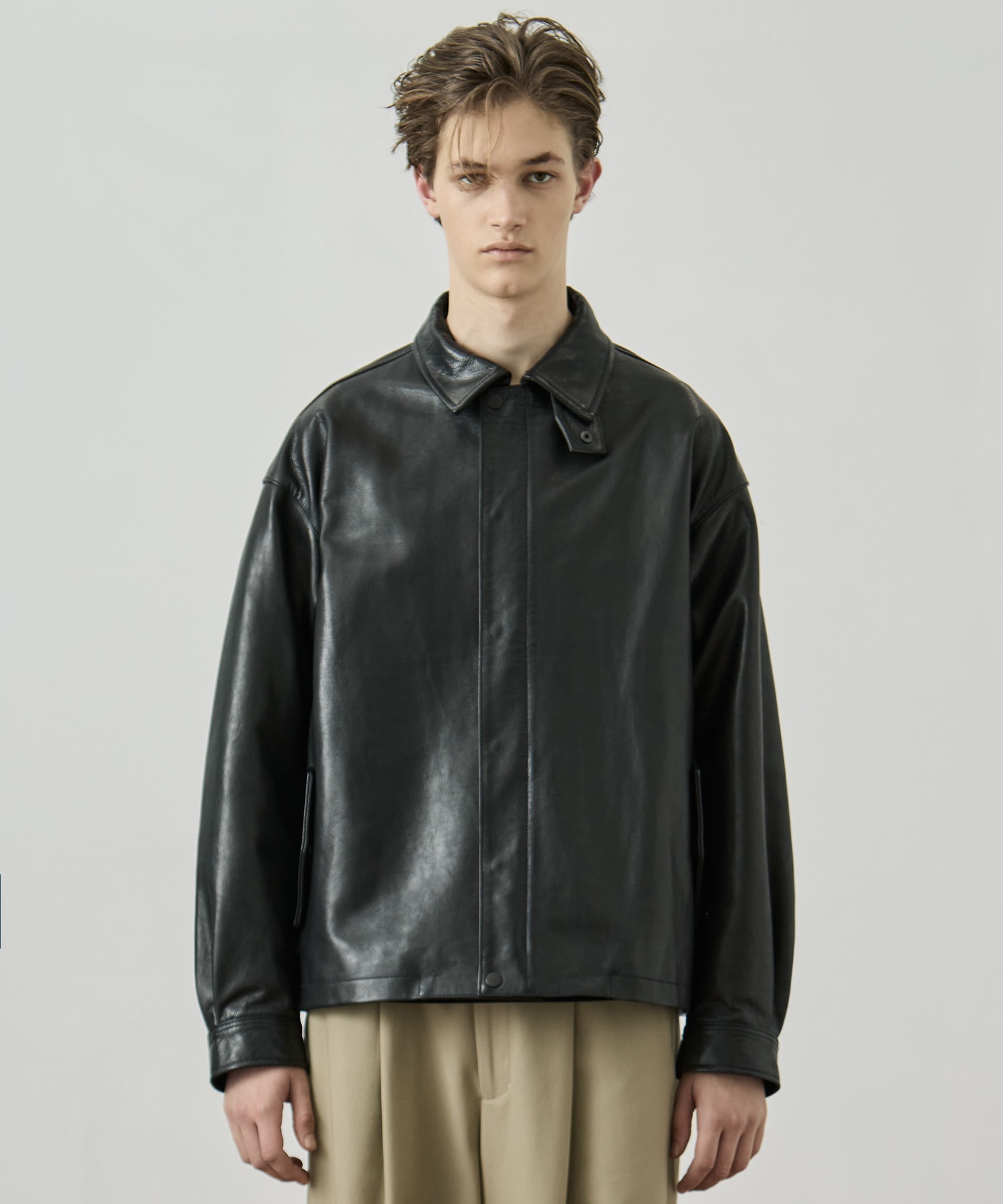 WATER BUFFALO フライトレザーブルゾン(1 BLACK): : メンズ｜UNITED