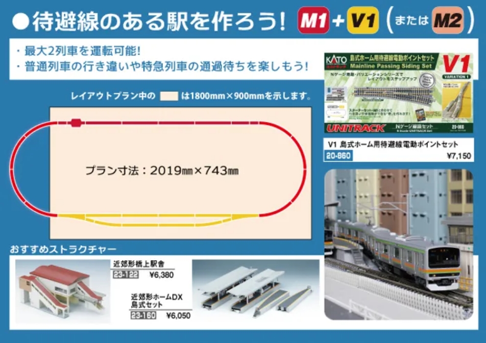 KATO ユニトラック Nゲージ線路セット M2・V2・V3 KATO ユニトラック N