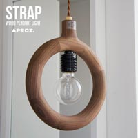 吊革型ウッドペンダントライト APROZ STRAP Wood pendant light