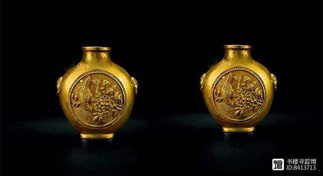 清国の鼻煙壺 鎏金宝瓶 金竜彫刻 時代物 アンティーク 清国の鼻煙壺 鎏