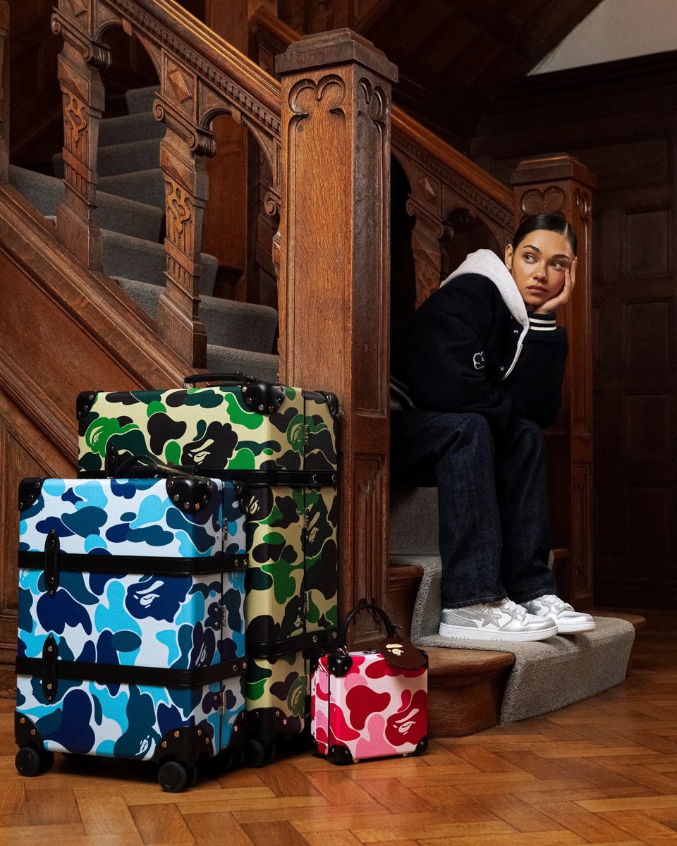 BAPE®︎ × GLOBE-TROTTER コラボコレクションが国内4月17日より発売