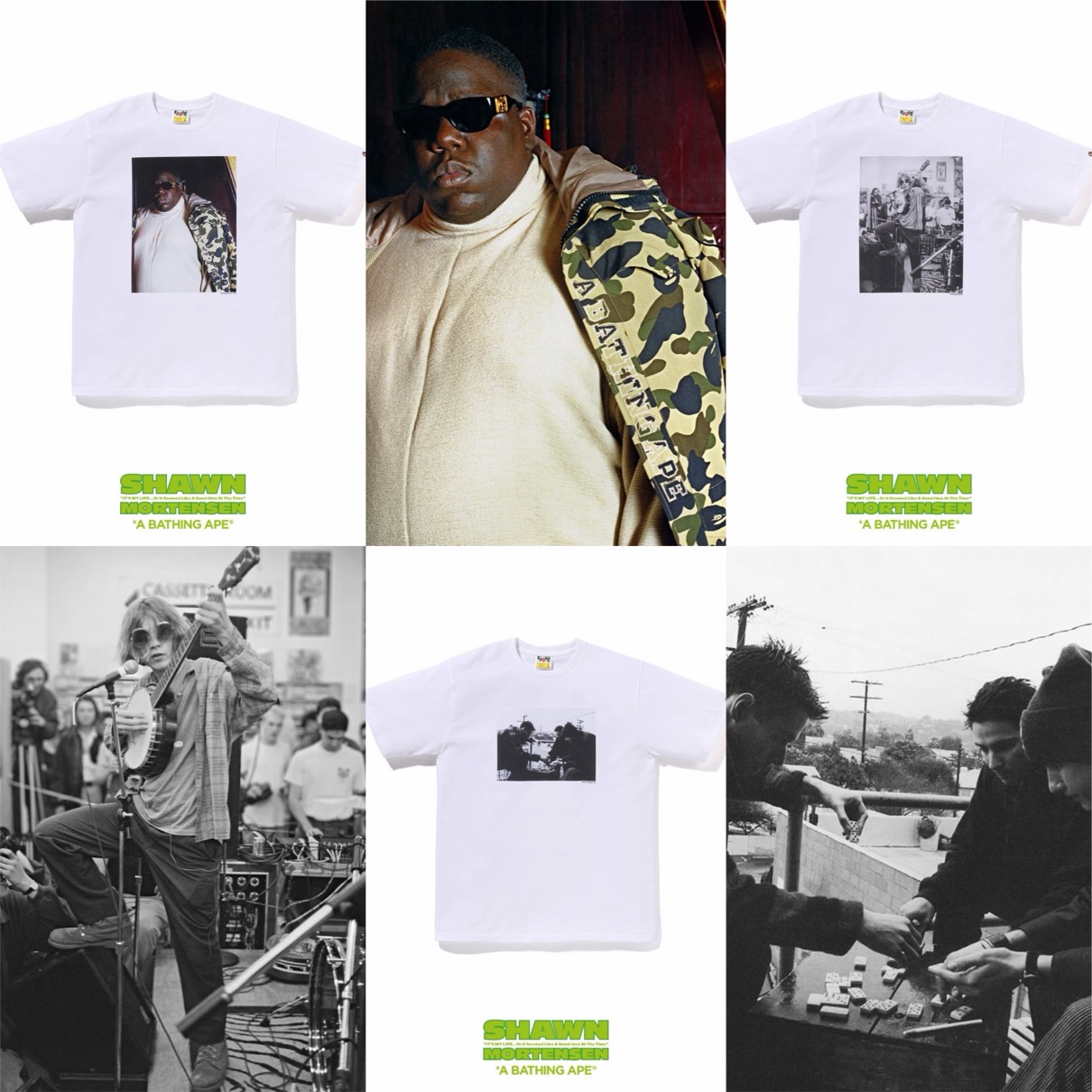 BAPE® x Shawn Mortensen BIGGIE・BECK・BEASTIE BOYS のフォトTシャツ