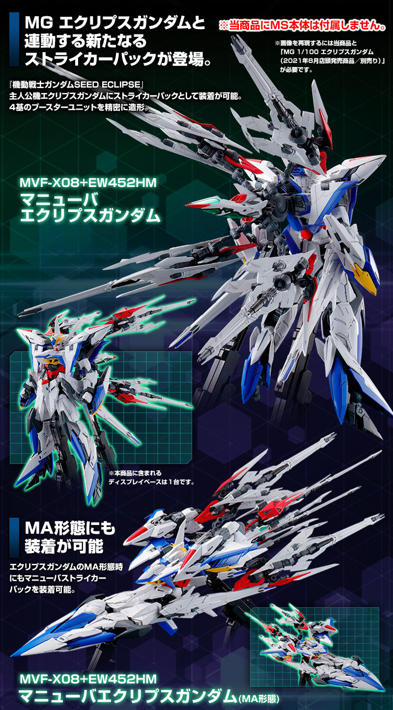 MG エクリプスガンダム用 マニューバストライカーパック 本日2021年7月