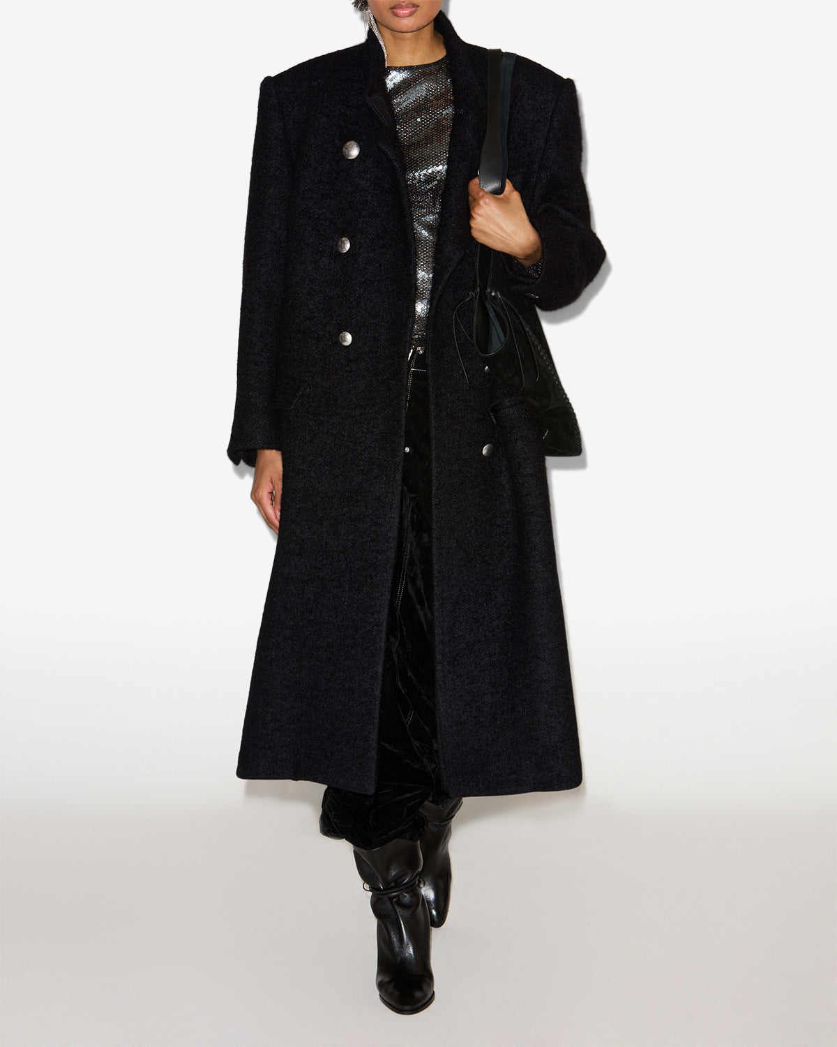 GIUSA COAT Woman black | ISABEL MARANT Official online store