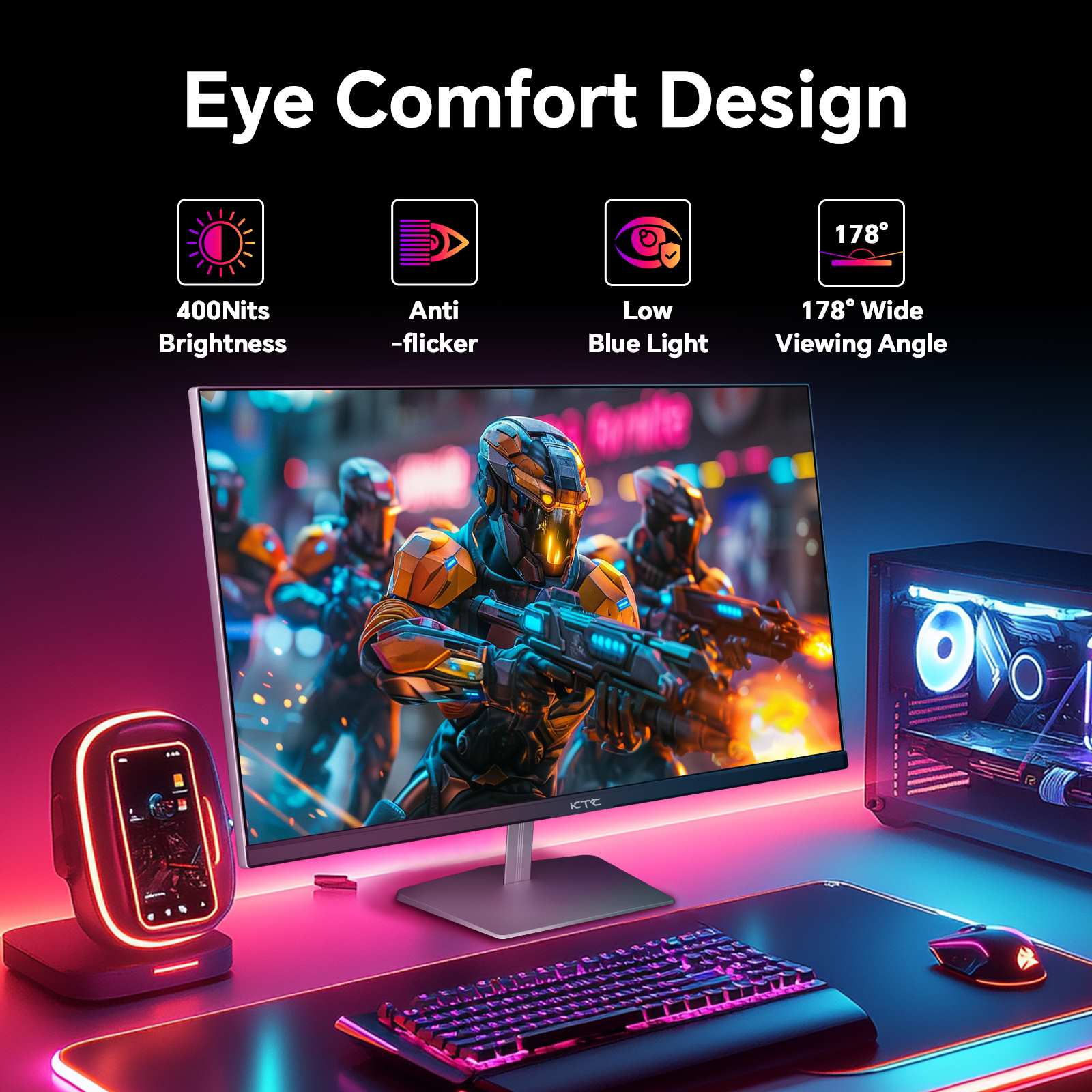 KTC 24.5 inch 360Hz/400Hz OC Fast IPS FHD Gaming Monitor HDR 400 | H25