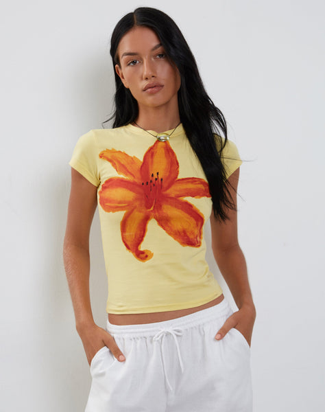 Lemonade with Summer Flower Print Baby Tee | Tiona – motelrocks-com-us