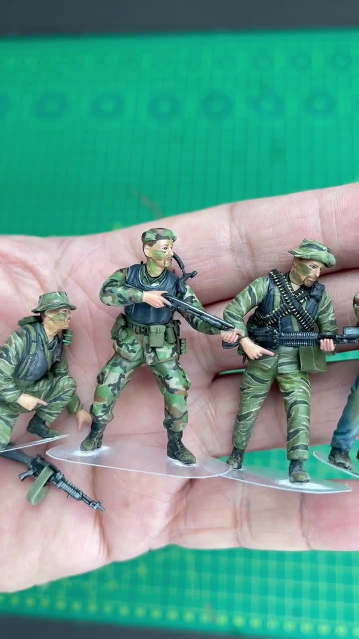 手作り塗装済みアメリカ海軍特殊部隊フィギュア：ベトナム戦争ジオラマ