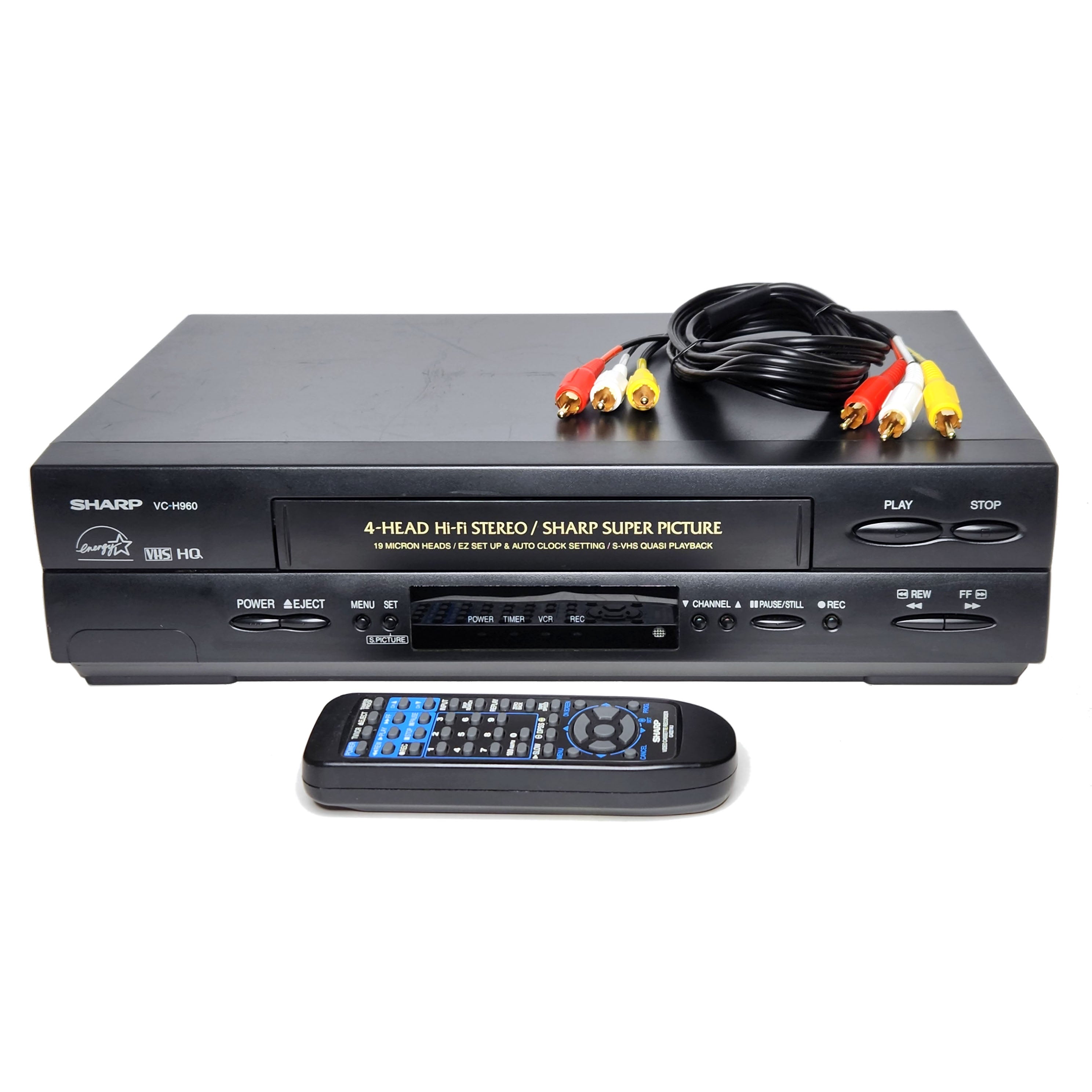 Sharp VC-H960U VCR, 4-Head Hi-Fi Stereo VHS Player Recorder – VCR